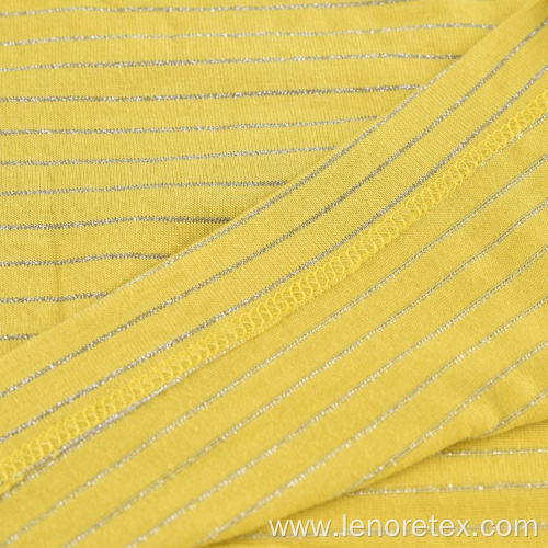 ECO Knit Yarn Dyed Lurex Metallic Stripe Fabric